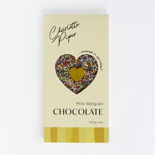 Load image into Gallery viewer, Charlotte Piper Milk Chocolate with Sprinkles 100g
